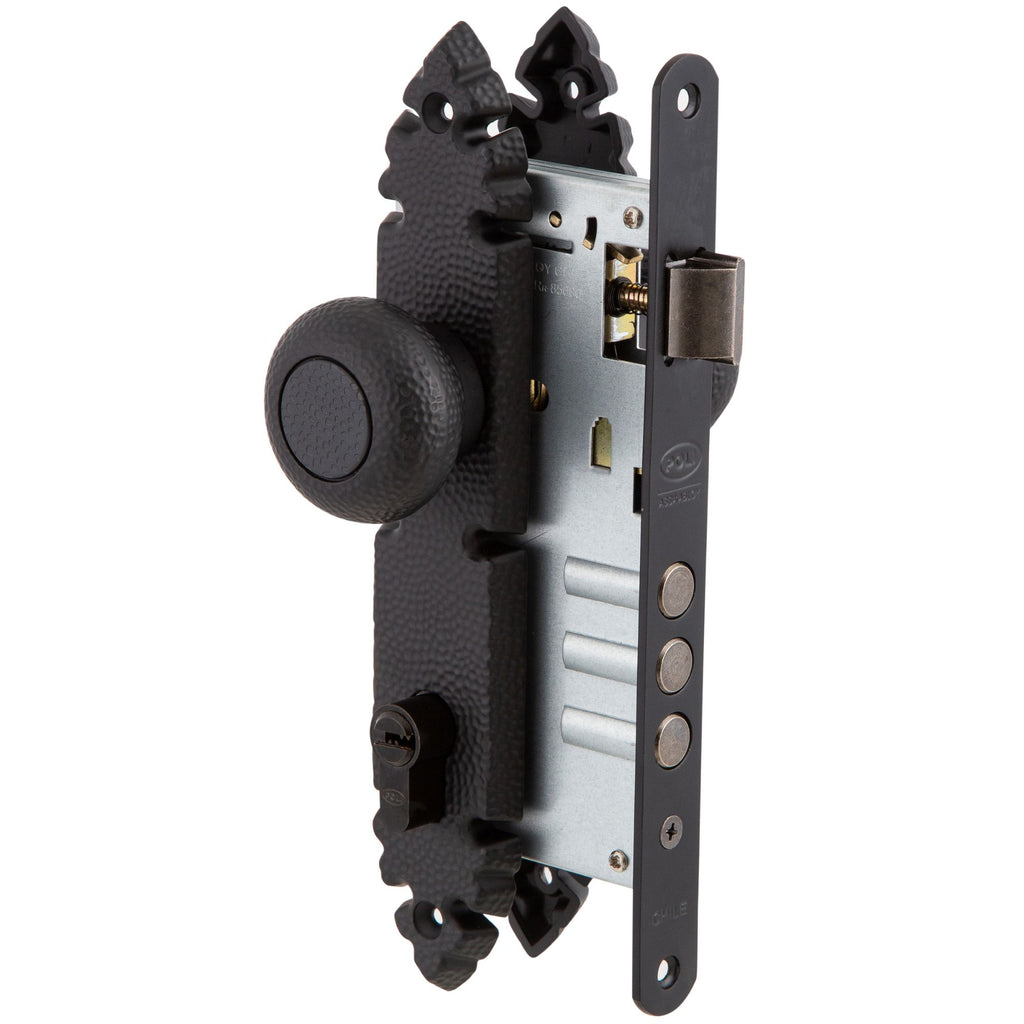 Cerradura Embutida Rústica B60 Negra de Oficina