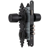 Cerradura Embutida Urbano Rústica B60 Negra de Acceso con Pomo Exterior Fijo