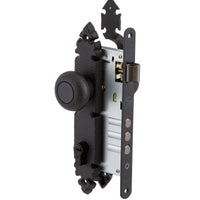 Cerradura Embutida Rústica B60 Acceso Negra con Pomo Interior y Tirador Exterior