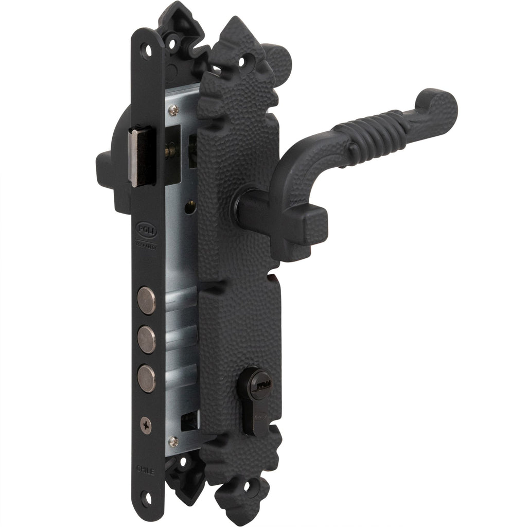 Cerradura Embutida Rústica B40 para Oficina Negro