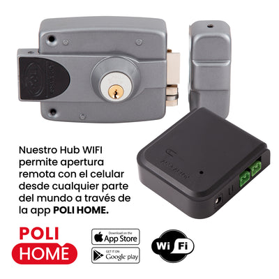 Smart Pack Cerradura Sobreponer Eléctrica POLI HOME con apertura remota WIFI