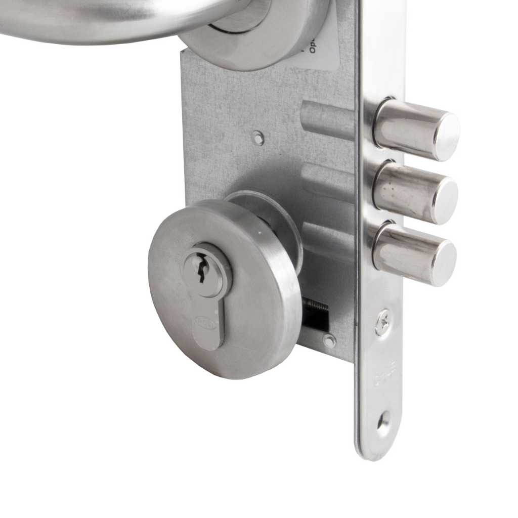 Cerradura Embutida Poli Monaco B40 para Oficina/Dormitorio Inoxidable