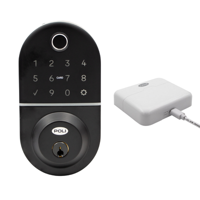 NUEVO Pack Cerrojo Digital Inteligente Poli Smart 1100 Negro Apertura Huella, Tarjeta y Código