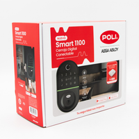 NUEVO Pack Cerrojo Digital Inteligente Poli Smart 1100 Negro Apertura Huella, Tarjeta y Código