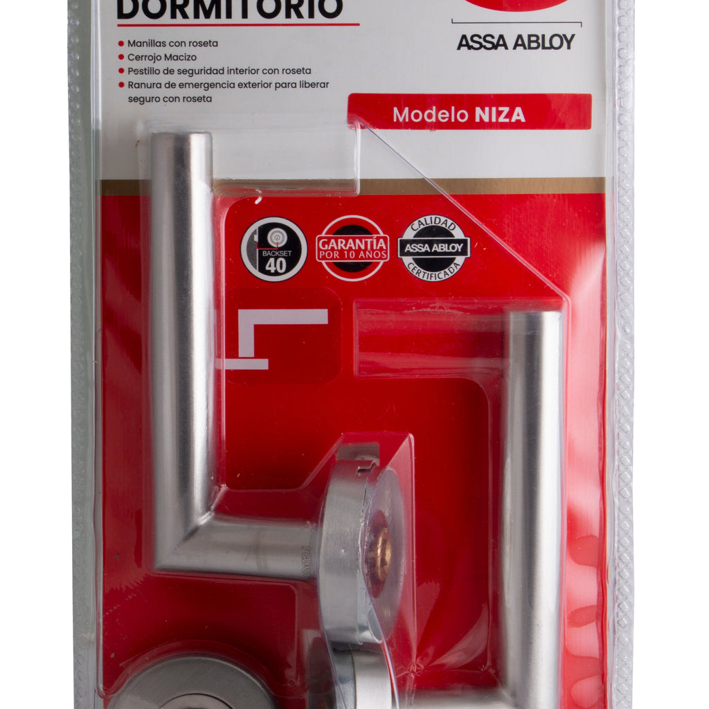 Cerradura Embutida Niza B40 Inoxidable de Baño y Dormitorio