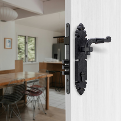 Cerradura Embutida Rústica B40 Manilla Acceso 1/2 Negro