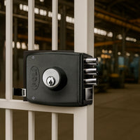 Cerradura Sobreponer Mecánica Poli 2201 de 3 Pitones Anticorte Para Puerta Acceso y Reja