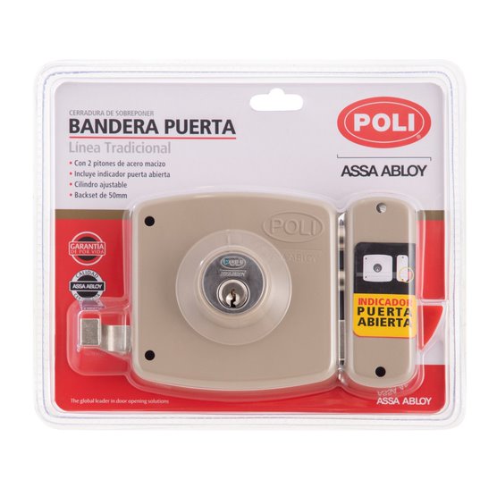 Cerradura Sobreponer Mecánica Poli Bandera para Puertas de Acceso