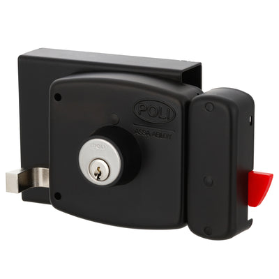 Cerradura Sobreponer Mecánica Poli con Bandera + Caja para Reja