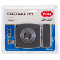 Cerradura Sobreponer Mecánica Poli Chilena 2010 con Cerrojo 2 pitones para Puerta de Acceso y Reja