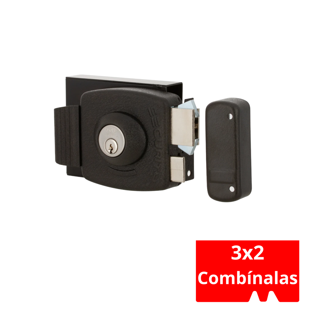 Cerradura Sobreponer Mecánica Poli Security Pro Antipalanca para Rejas