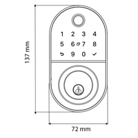 NUEVO Pack Cerrojo Digital Inteligente Poli Smart 1100 Negro Apertura Huella, Tarjeta y Código