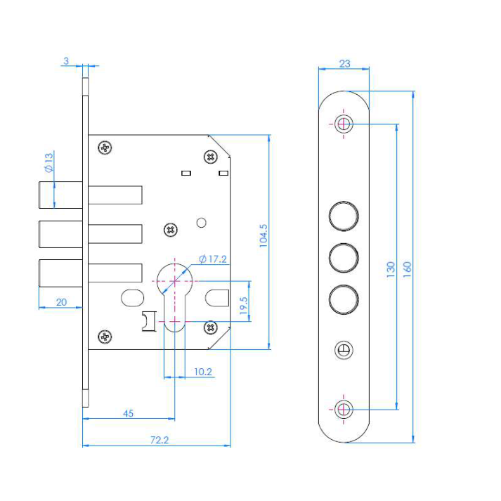 Cerrojo de Seguridad 1970 Inoxidable