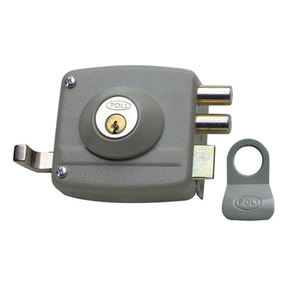 Cerradura Sobreponer Mecánica Poli Tradicional 1985 + Tirador exterior para Puertas de Acceso