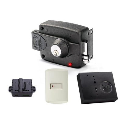 Kit Cerradura Eléctrica 3010 LUZ LED FULL Indicador Puerta Cerrada o Abierta – Transformador + Pulsador