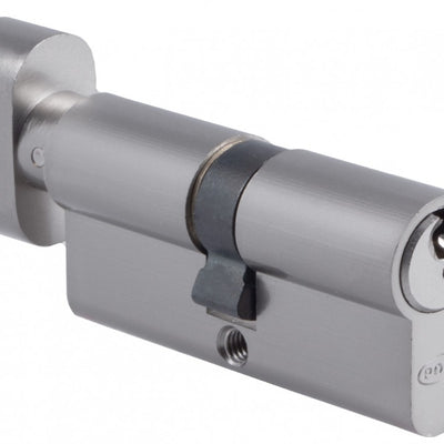 Cilindro Euro 70mm 5 Pin 3 Llaves Perilla Níquel Satín