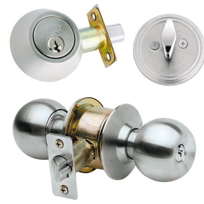 Combo Ball Cerradura Acceso + Cerrojo Inoxidable