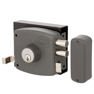 Cerradura Sobreponer Mecánica Poli Chilena 2010 + Caja para Accesos y Reja