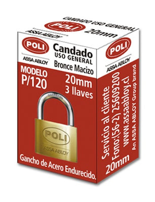 Candado Bronce Estándar P/120 20mm Bronce