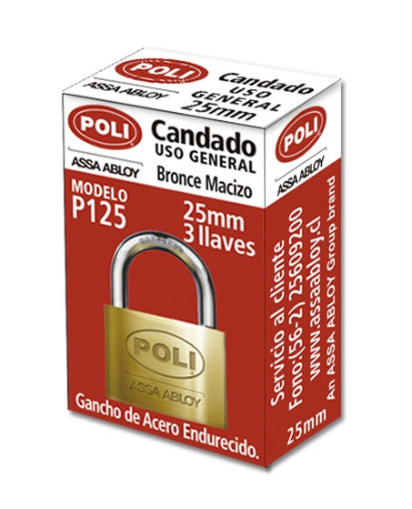 Candado Bronce Estándar P/125 25mm Bronce