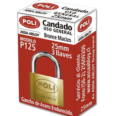 Candado Bronce Estándar P/125 25mm Bronce