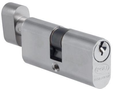 Cilindro Oval 70mm Dormitorio 5 Pin 3 Llaves/Perilla Cromado