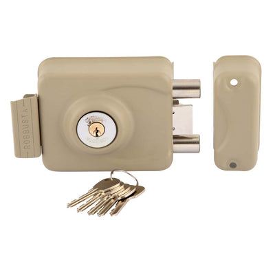 Cerradura Sobreponer Mecánica Poli Robbusta 7200 Cilindro Ajustable para Puerta de Acceso