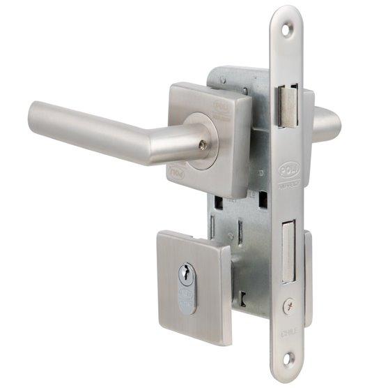cerradura embutida con llave y perilla inoxidable