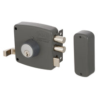 Cerradura Sobreponer Mecánica Poli Chilena 2010 con Cerrojo 2 pitones para Puerta de Acceso y Reja